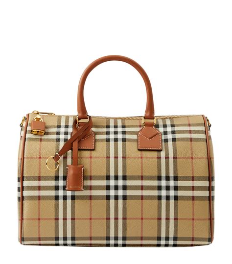 burberry classic bowling bag|Burberry vintage check bag.